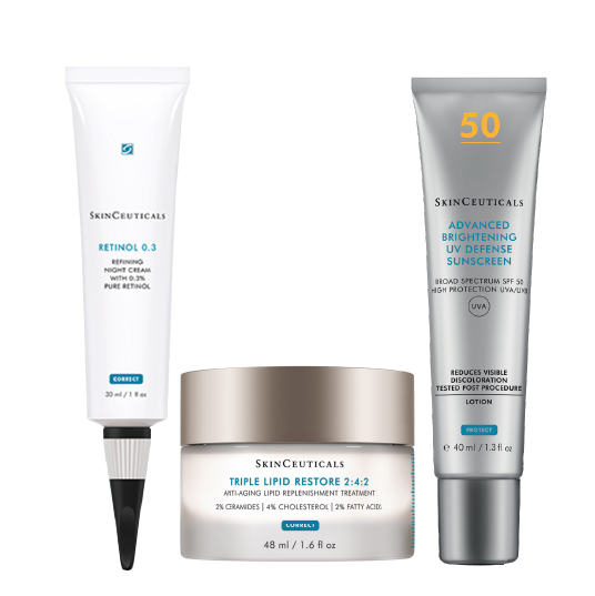 Skinceuticals TRÍO Tratamiento Regenerador Intensivo 2- Retinol 0.3 crema + Triple Lipid Restore 2:4:2  con Advanced Brightening UV Defense